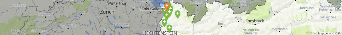 Kartenansicht für Apotheken-Notdienste in der Nähe von Mellau (Bregenz, Vorarlberg)